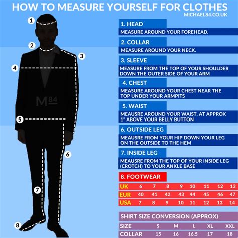 men's clothing size guide.